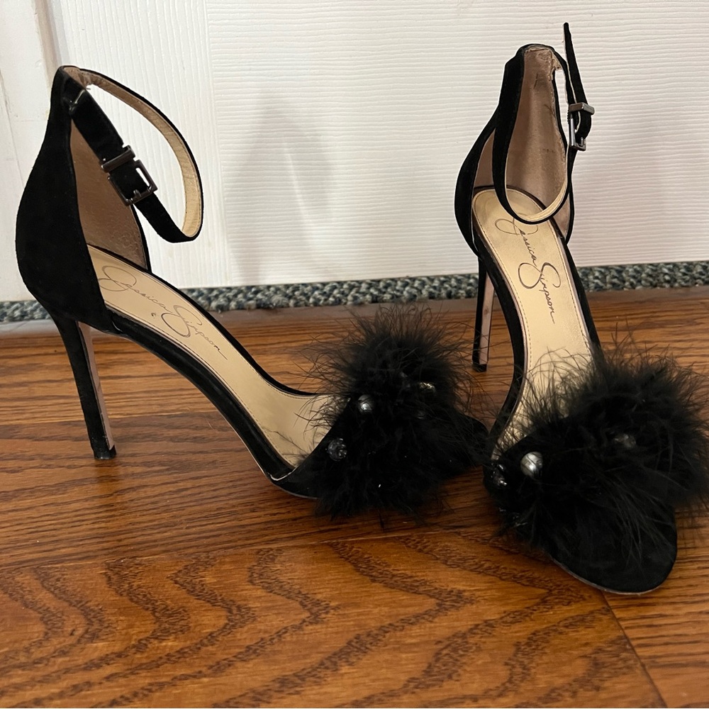 Jessica Simpson fluffy high heels